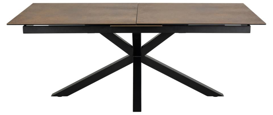 Galds Heva 200/240x100x76 cm brūna Lemco neapstrādāta keramika - N1 Home