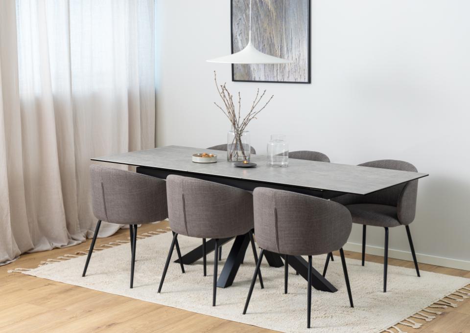 Krēsls Elear 56/54/80 cm gaiši pelēks/ brūns - N1 Home