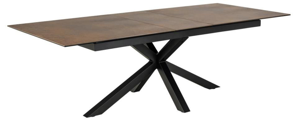 Galds Heva 200/240x100x76 cm brūna Lemco neapstrādāta keramika - N1 Home