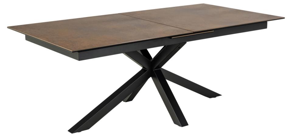 Galds Heva 200/240x100x76 cm brūna Lemco neapstrādāta keramika - N1 Home