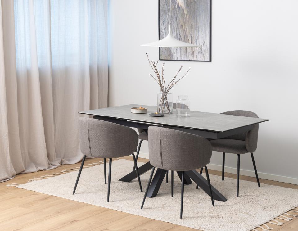 Krēsls Elear 56/54/80 cm gaiši pelēks/ brūns - N1 Home