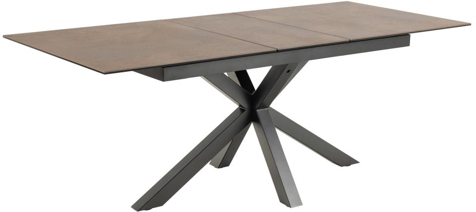 Galds Heva 168/210x90x76 cm brūna Lemco neapstrādāta keramika - N1 Home