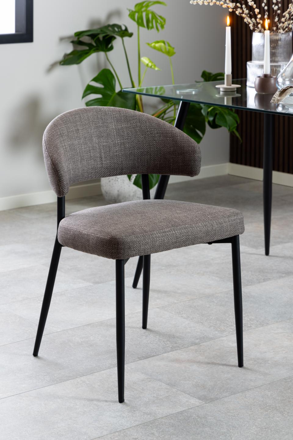 Krēsls Edins 56/55/77 cm gaiši pelēks/brūns - N1 Home