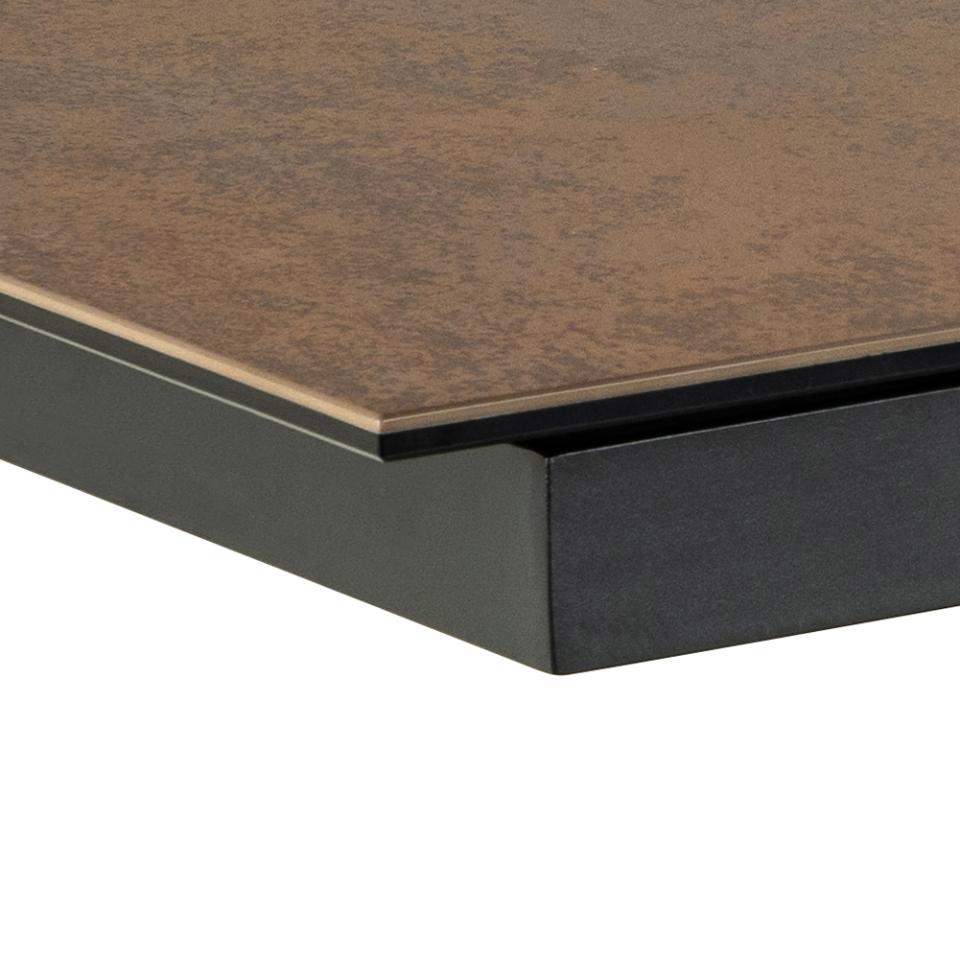 Galds Heva 200/240x100x76 cm brūna Lemco neapstrādāta keramika - N1 Home