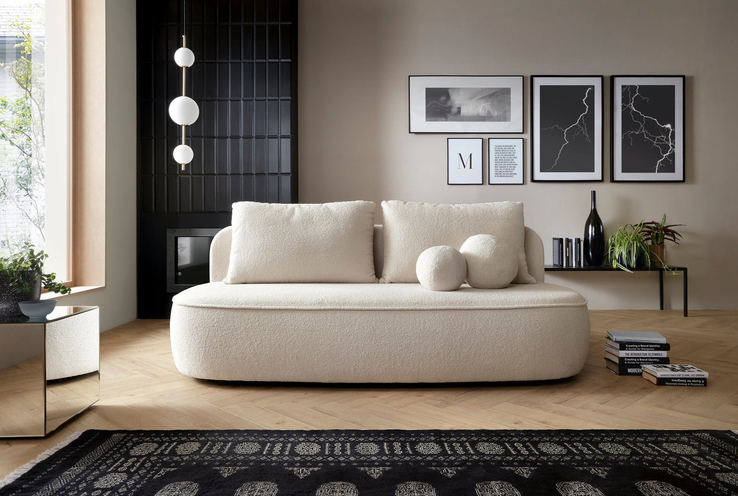 Dīvāns Mol 212/100/88 cm krēms - N1 Home