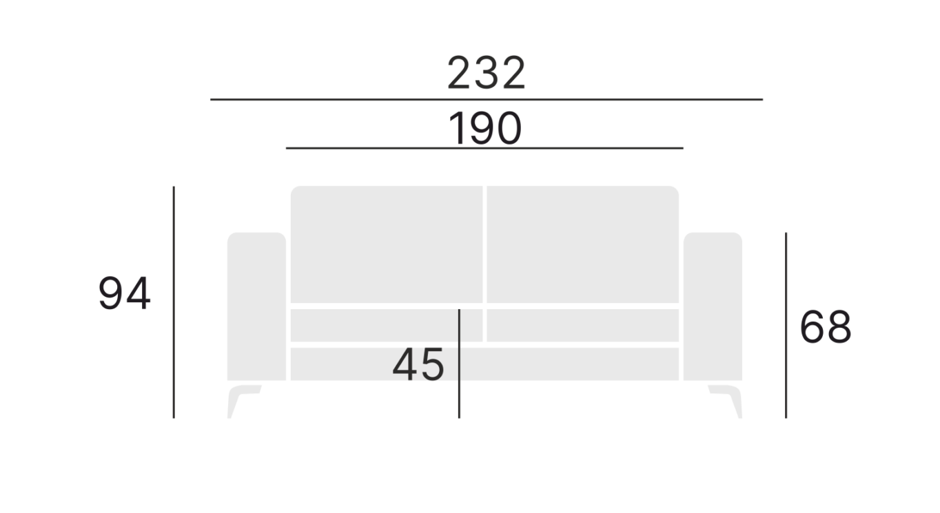 Dīvāns Nordi 232/94/55 cm Massimo 419