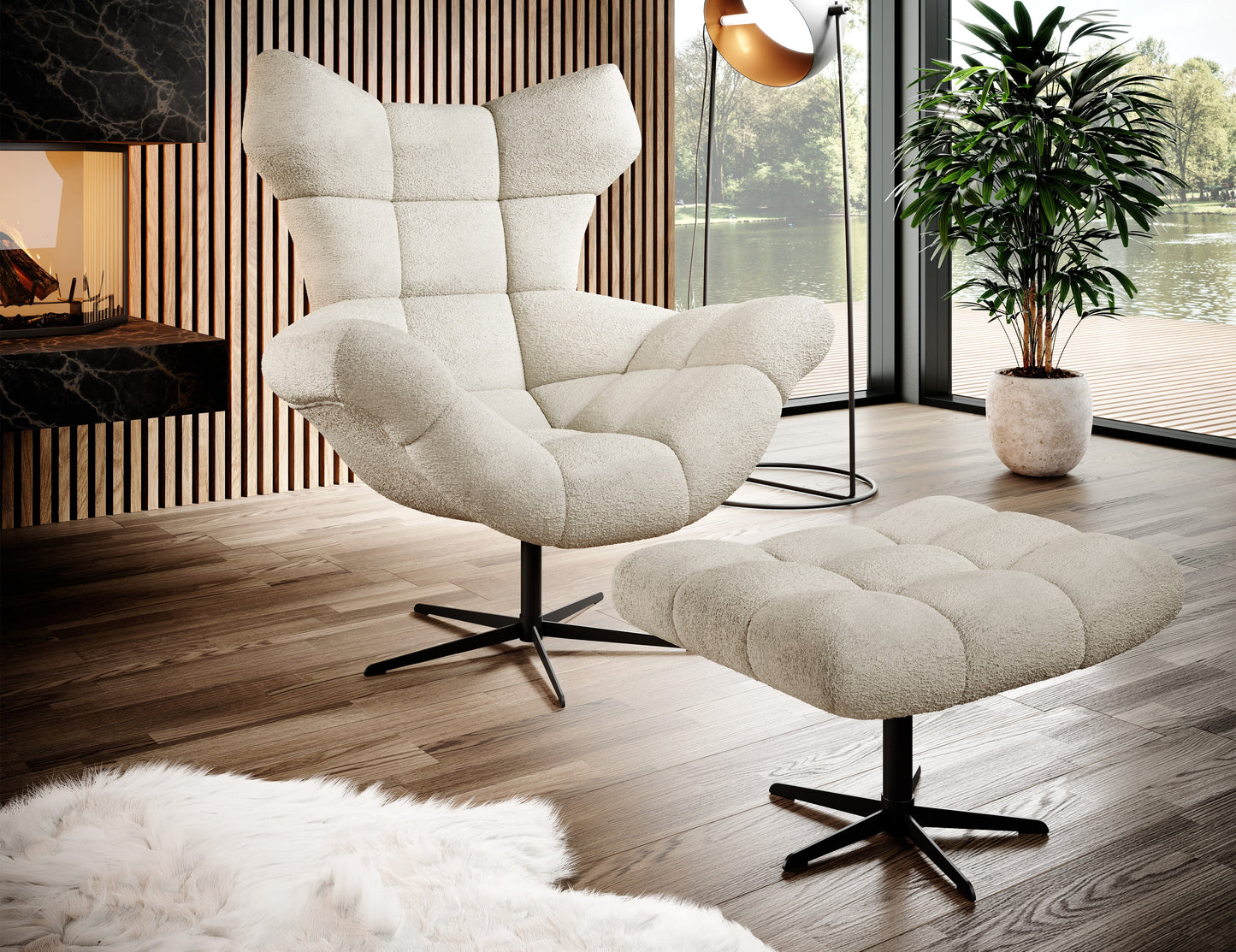 Krēsls SINS 119/103/84 cm balts - N1 Home