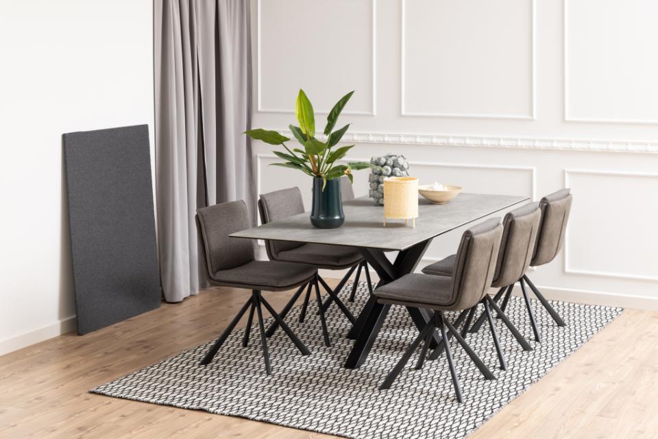 Galds Heva 200x100x75,5 cm pelēka Anista neapstrādāta keramika - N1 Home