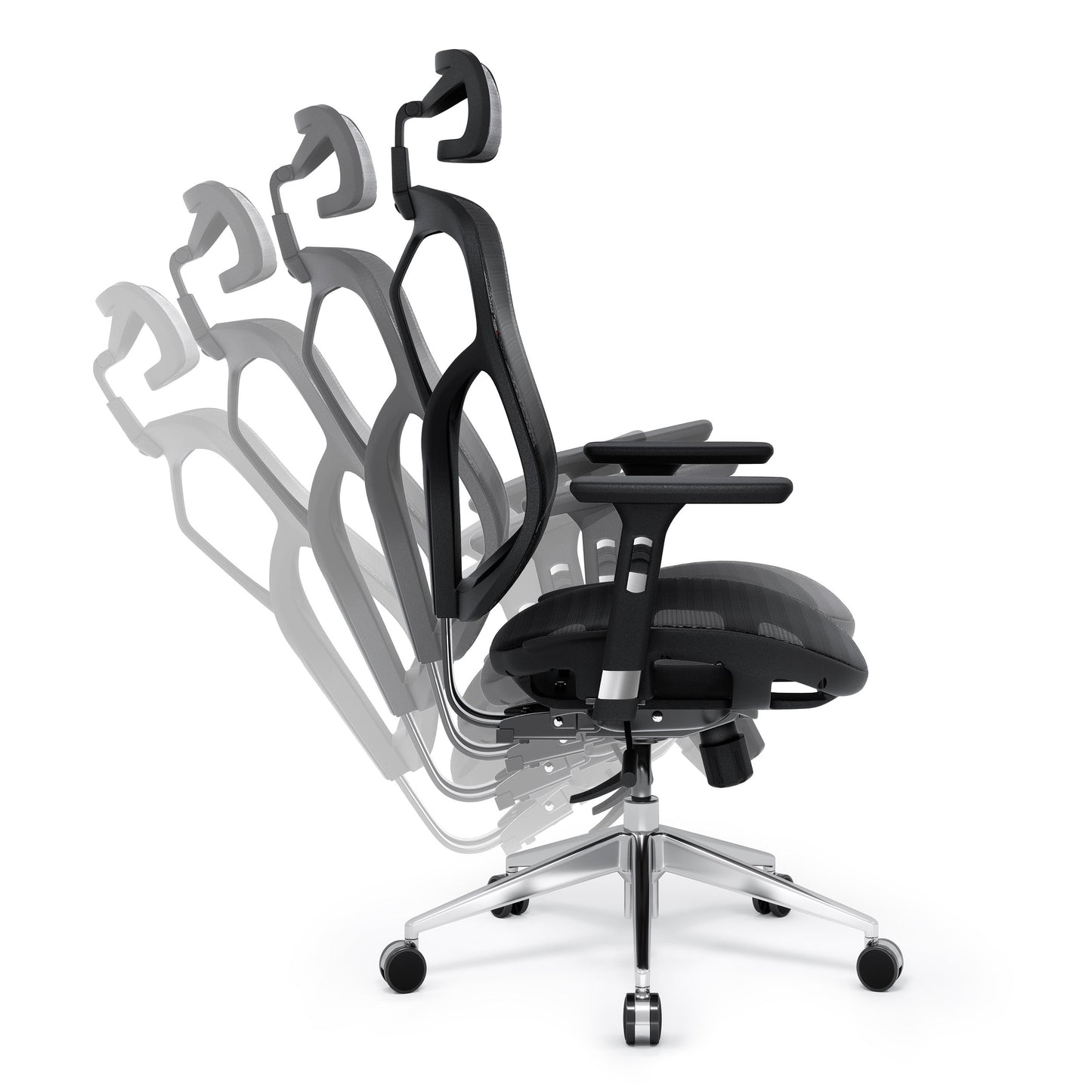 Krēsls V - Bas 119-130/50,5/68 cm melns - N1 Home