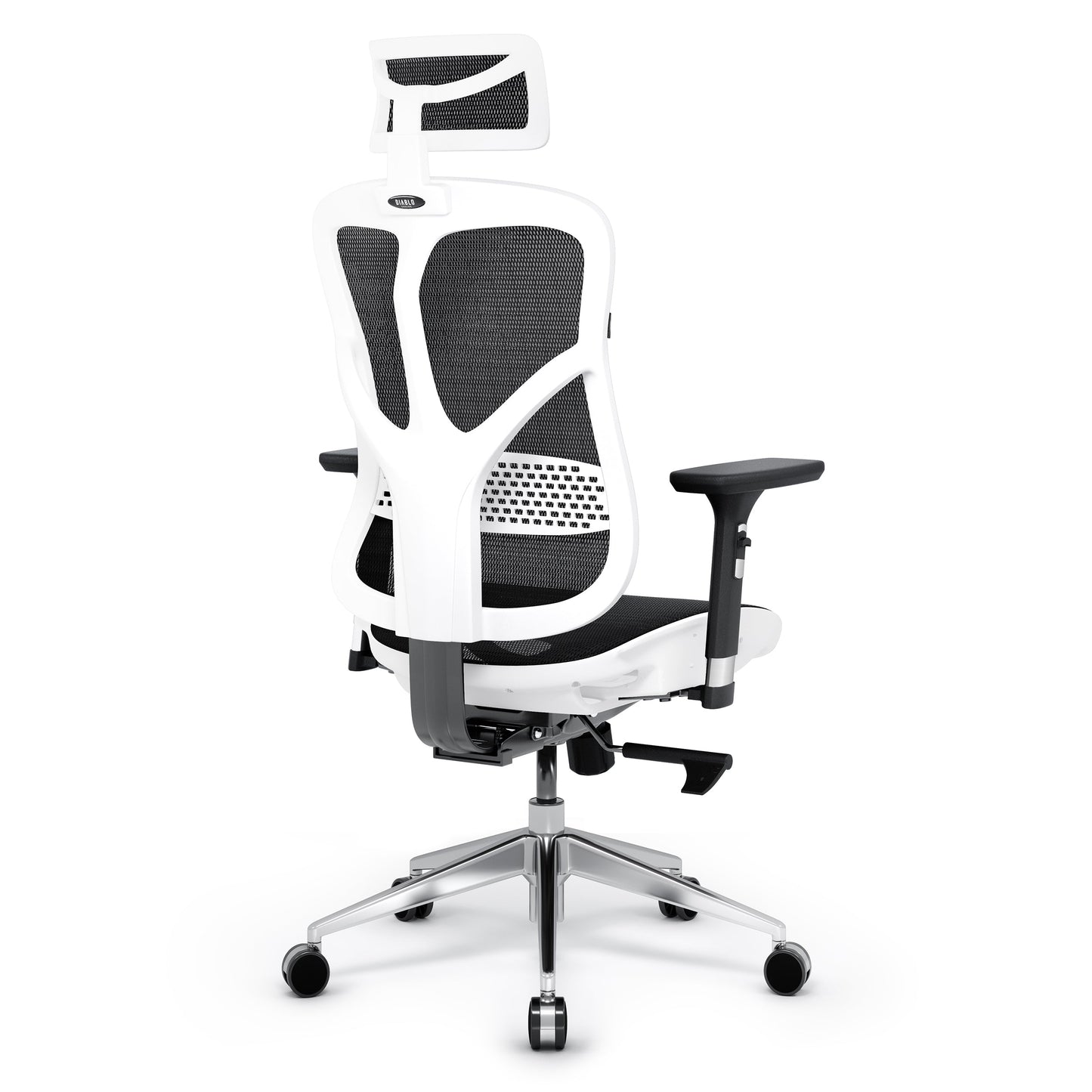 Krēsls V - Bas 119-130/50,5/68 cm balts/melns - N1 Home