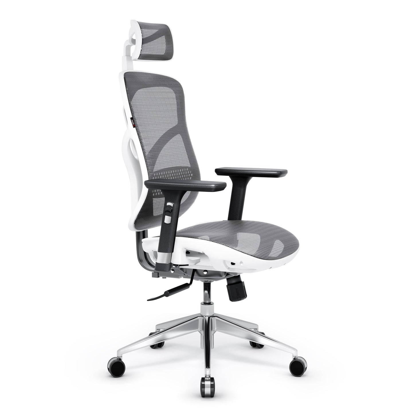 Krēsls V - Bas 119-130/50,5/68 cm balts/pelēks - N1 Home