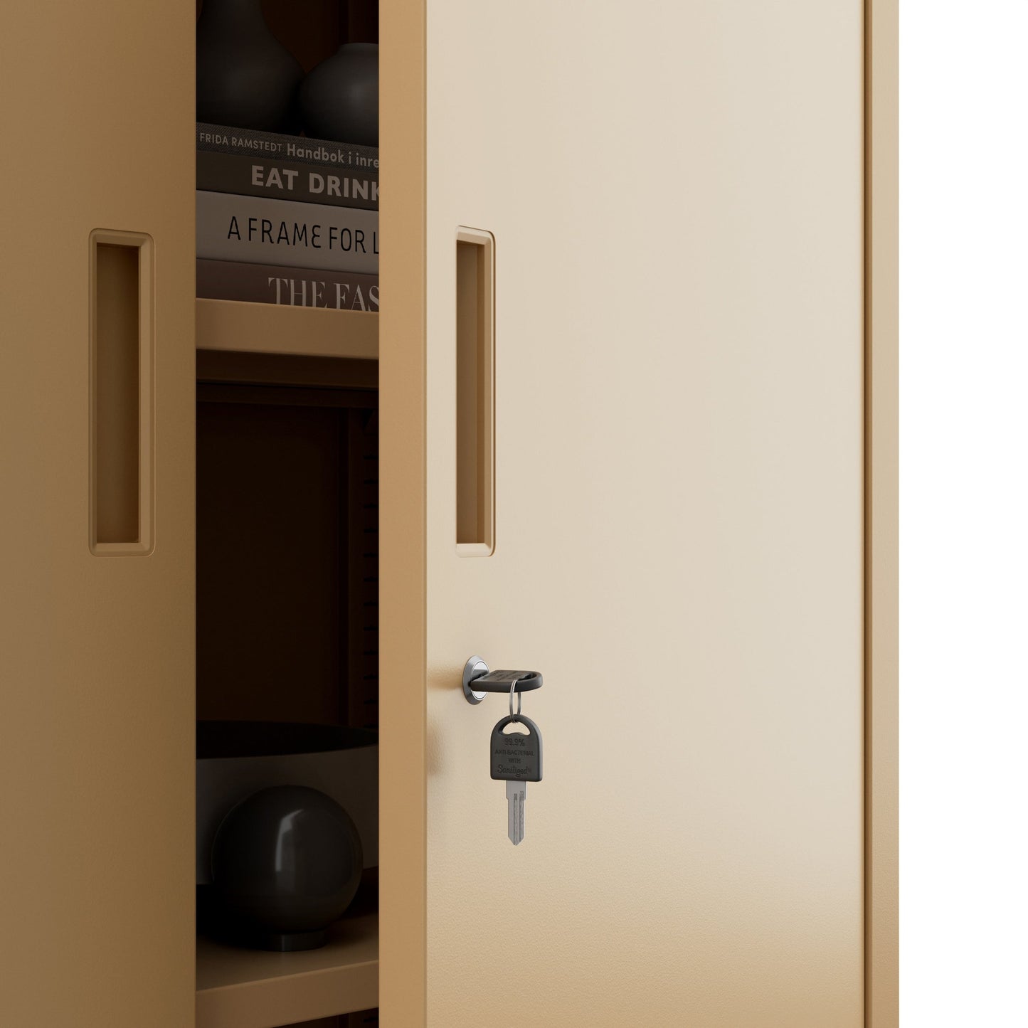 Slēdzams metāla skapis Bat 93/90/40 cm bēšs - N1 Home