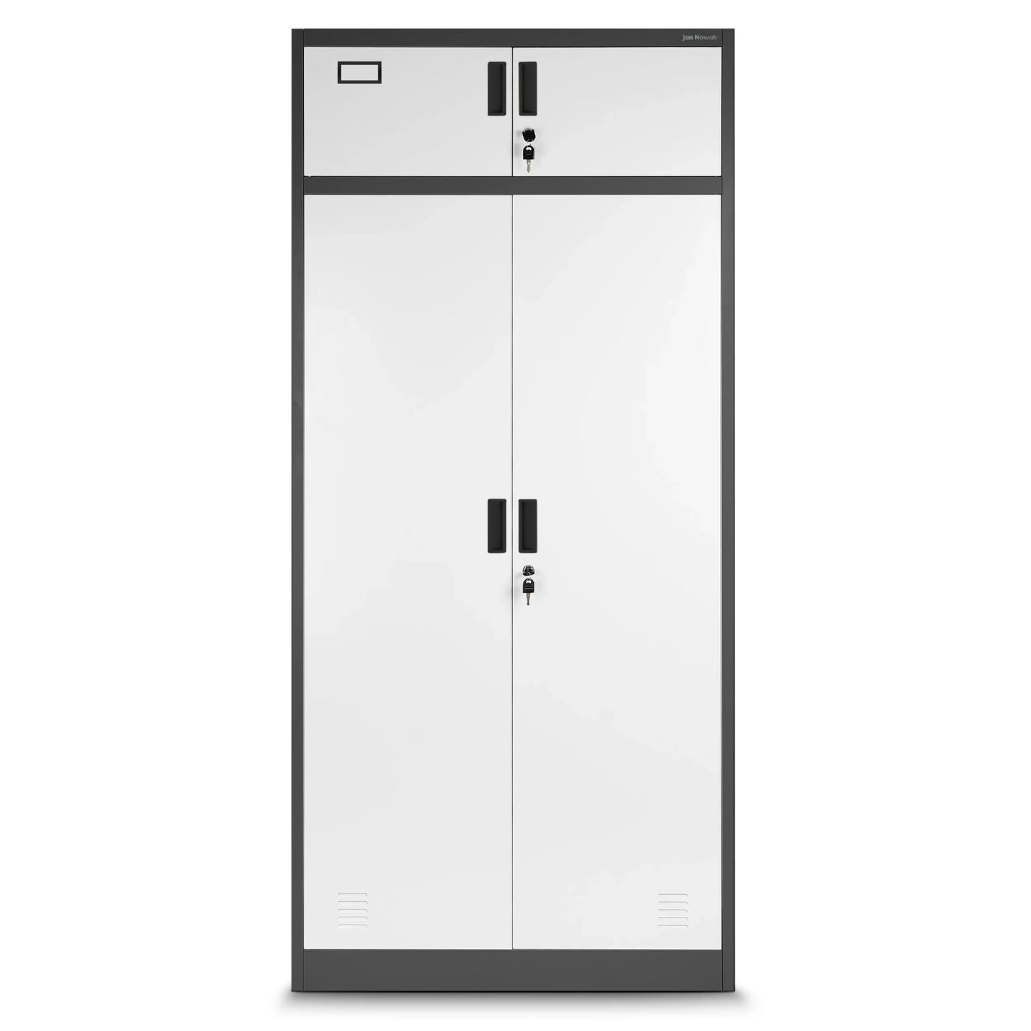 Metāla skapis Bor 185/90/50 cm balts/antracīts - N1 Home