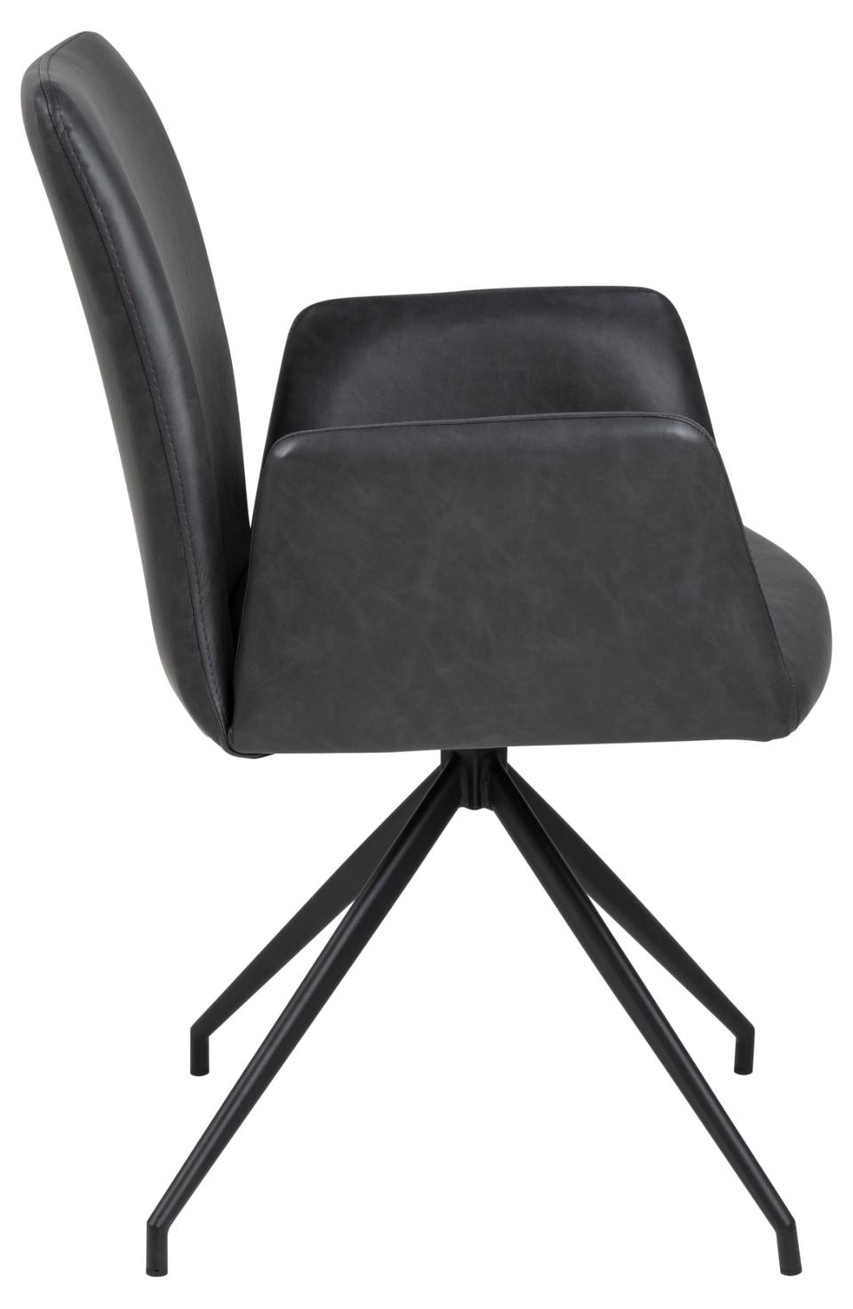 Krēsls Nay 59/59/88 cm PU retro melns - N1 Home