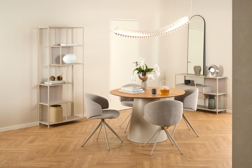 Krēsls Elar 53/54/78 cm bēšs/pelēks - N1 Home