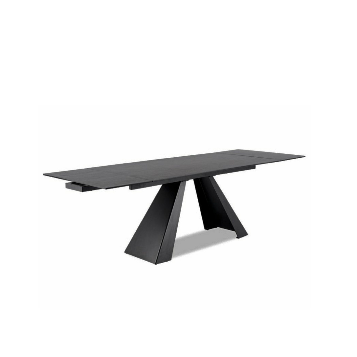 Galds Vikto 77/90/180 - 260 cm pelēka/matēta melna - N1 Home