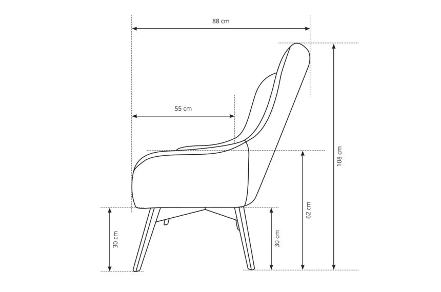 Krēsls Elisa Kas 88/108/88 cm bēšs