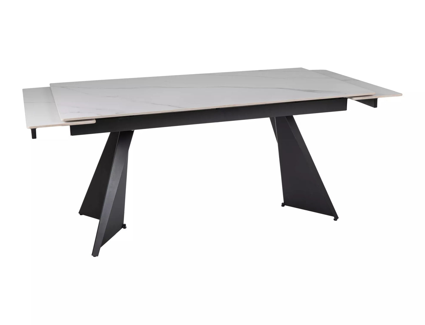Galds Laco 160-240/75/90 cm balts/melns - N1 Home