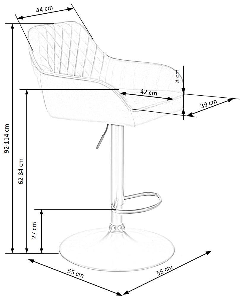 JA krēsls pelēks 92-114/55/55/62-84 cm - N1 Home