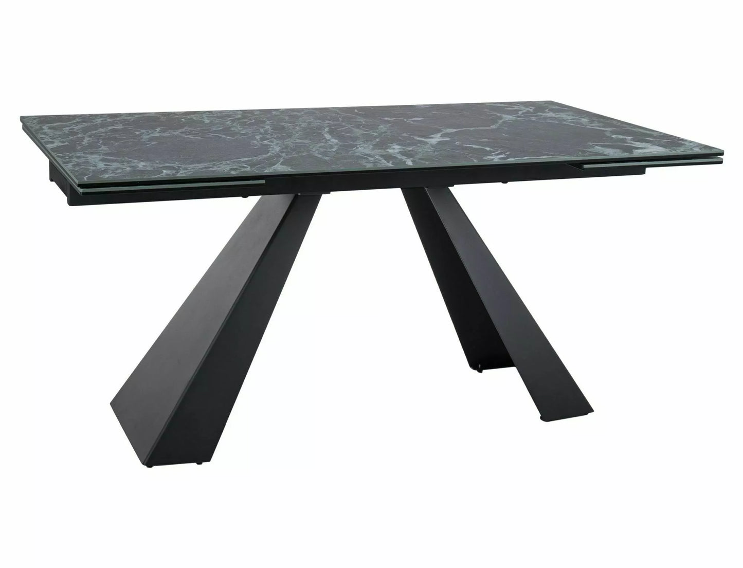 Galds Vikto 77/90/160 - 240 cm zilganzaļš matēts / matēts melns - N1 Home