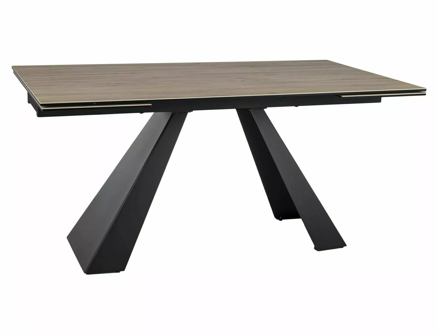 Galds Vikto 77/90/160 - 240 cm gaiši brūns matēts / melns matēts - N1 Home