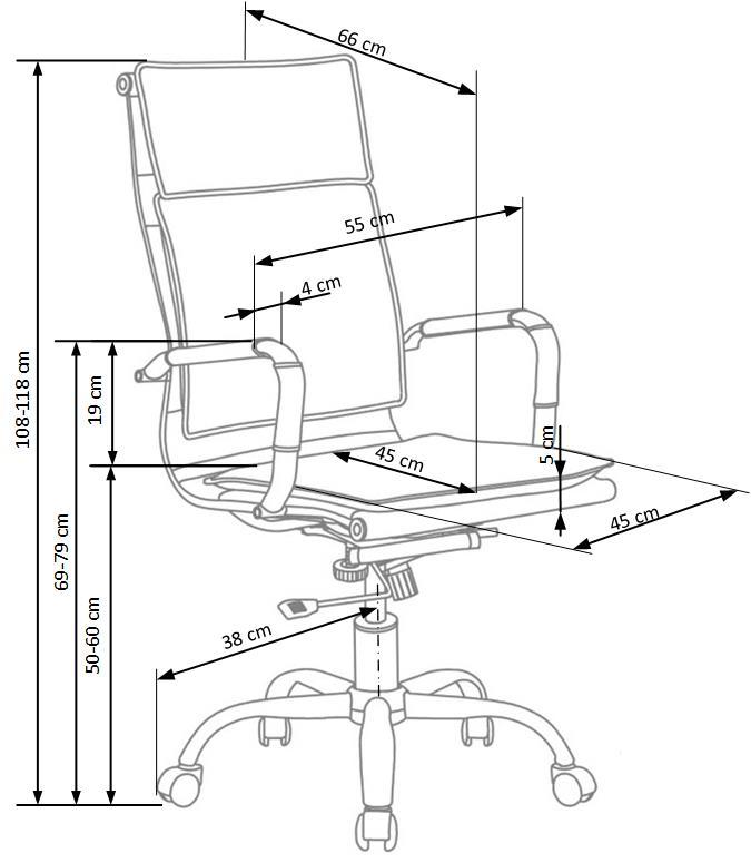 Krēsls Mant 58/60/108 - 117 cm melns - N1 Home