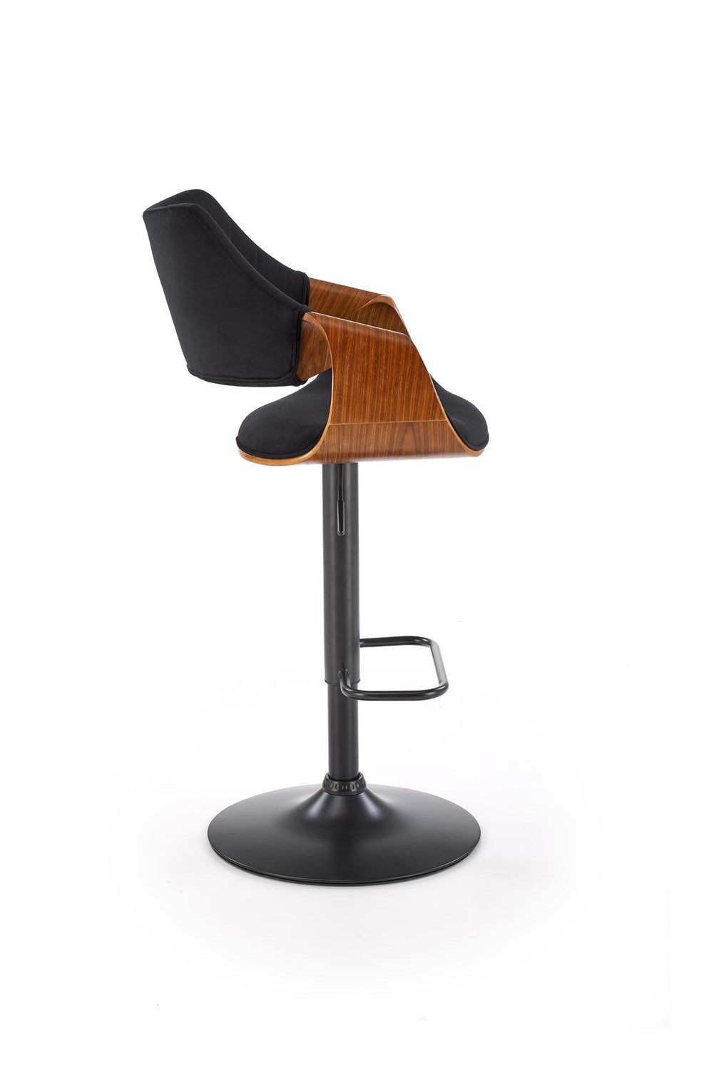 Bāra krēsls Hord 55/52/93-114/62-83 cm melns/riekstkoks - N1 Home