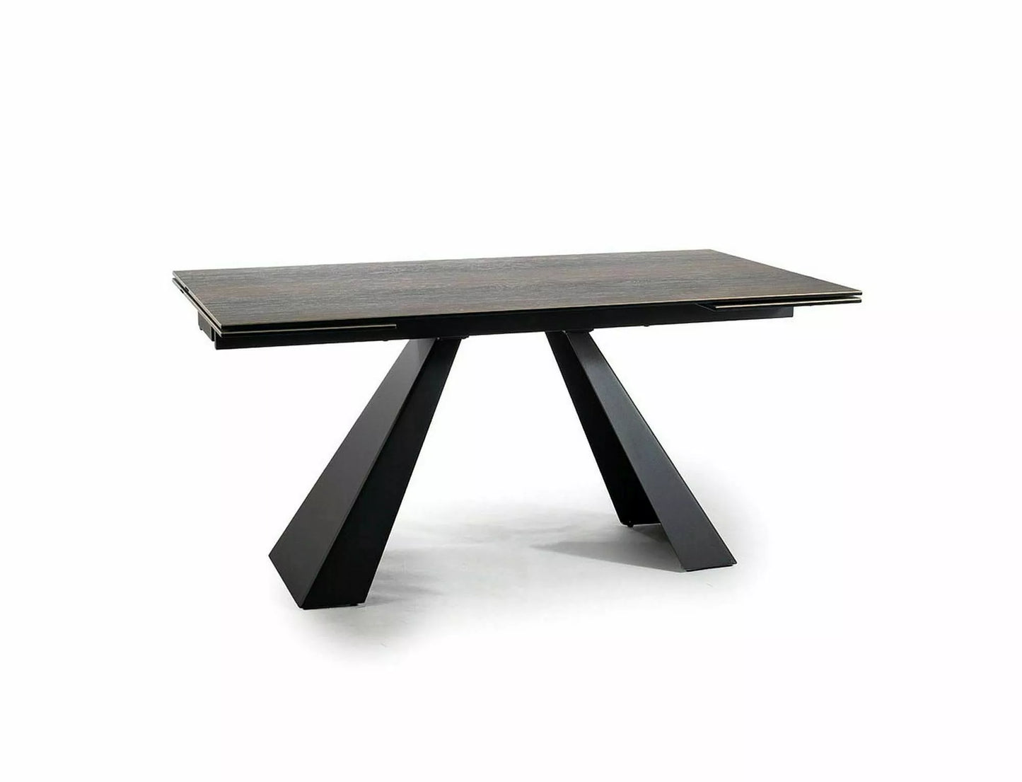 Galds Vikto 77/90/160 - 240 cm brūna / matēta melna - N1 Home