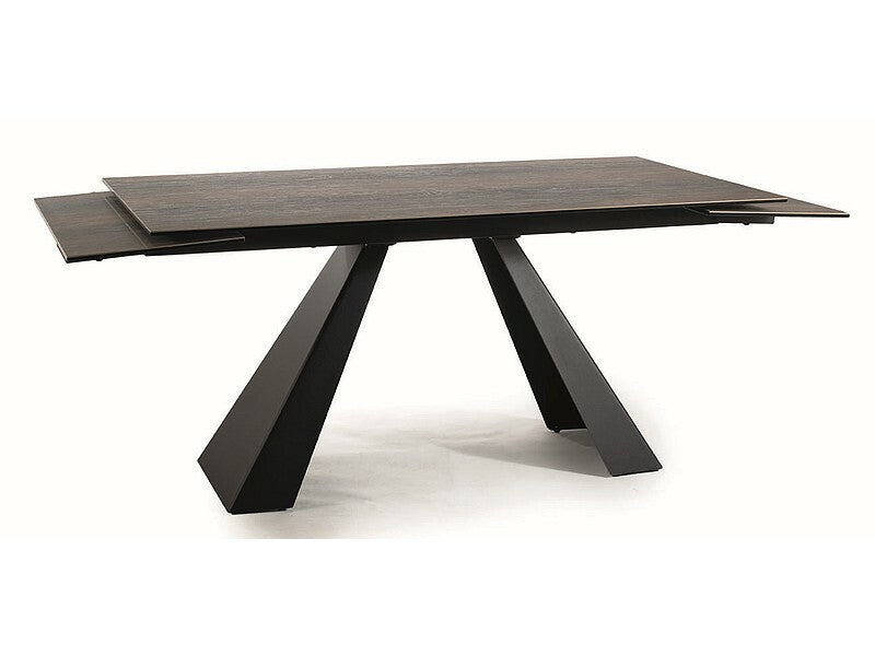 Galds Vikto 77/90/160 - 240 cm brūna / matēta melna - N1 Home
