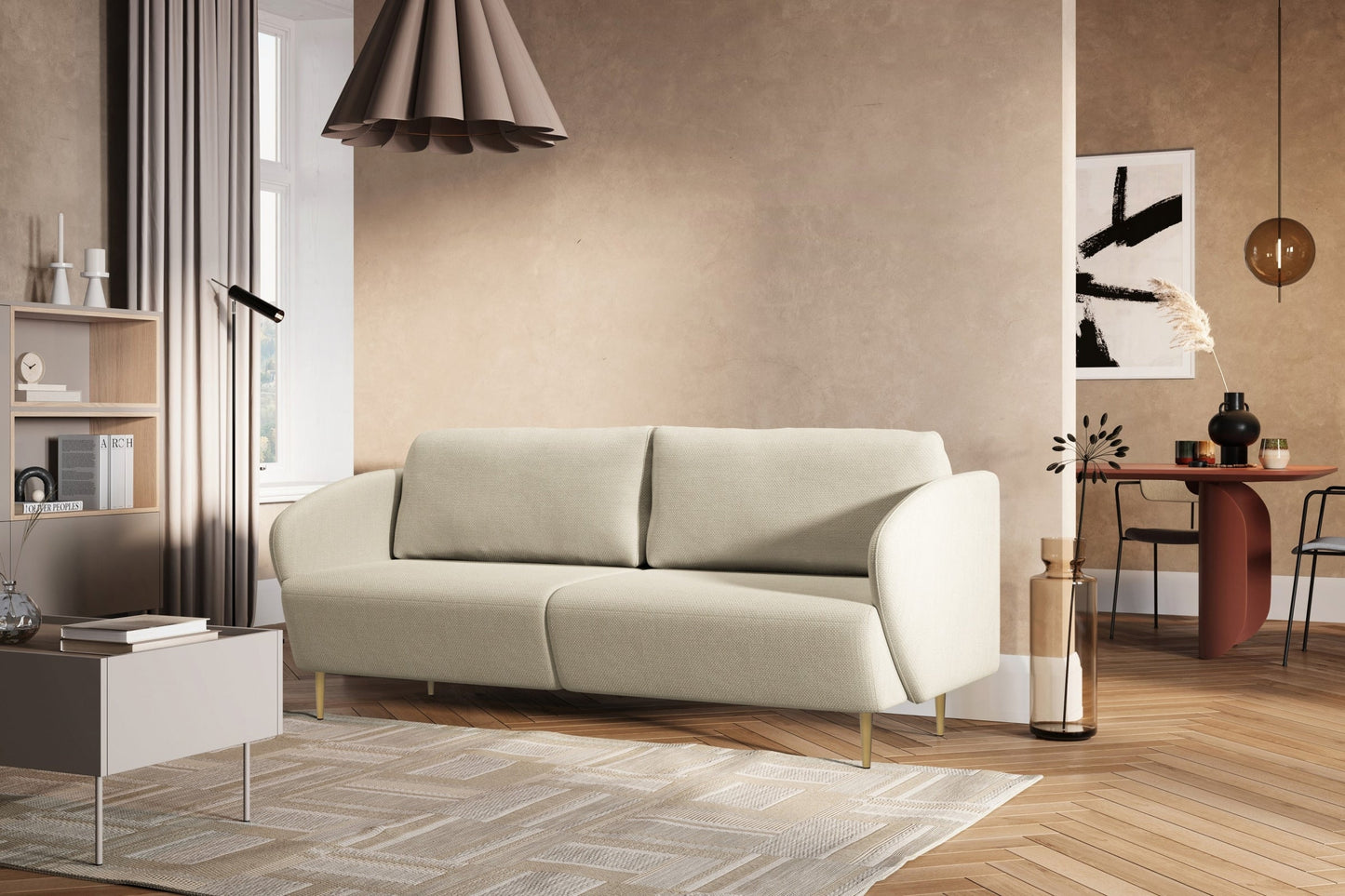Dīvāns Nao 212/95/98 cm Magni 206.02/zelts kājas - N1 Home