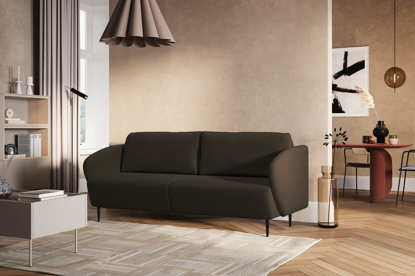 Dīvāns Nao 212/95/98 cm Magni 206.05/melnas kājas - N1 Home