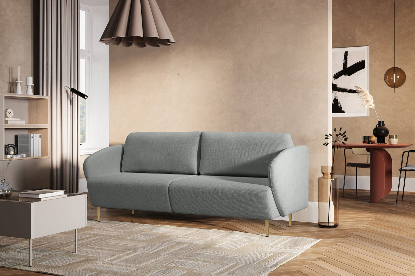 Dīvāns Nao 212/95/98 cm Magni 206.12/zelts kājas - N1 Home