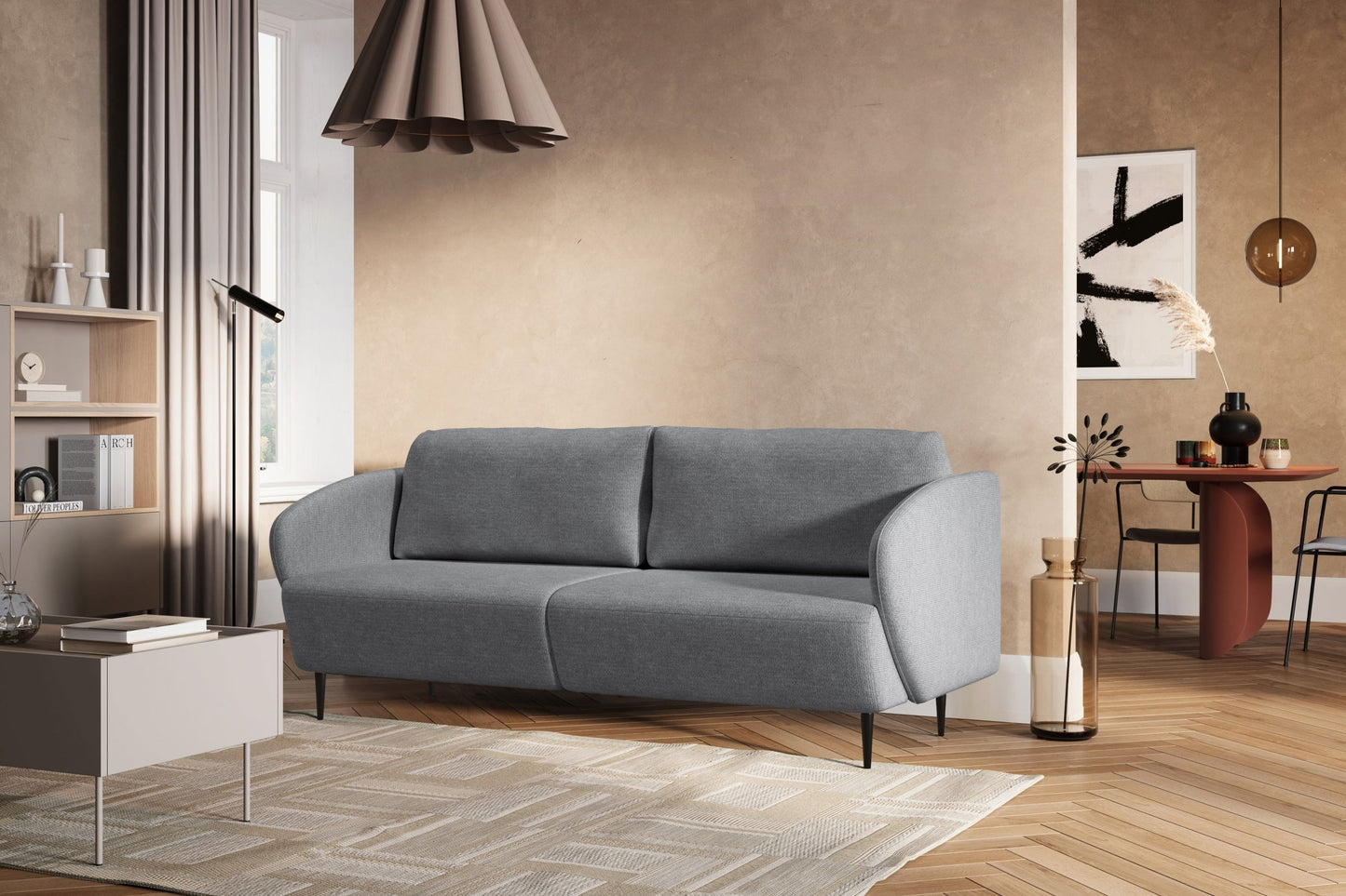 Dīvāns Nao 212/95/98 cm Uni 8800 Titanium/melnas kājas - N1 Home
