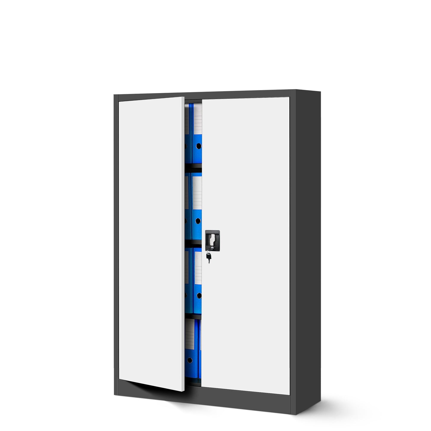Slēdzams metāla skapis Kev 140/90/40 cm balts/antracīts - N1 Home