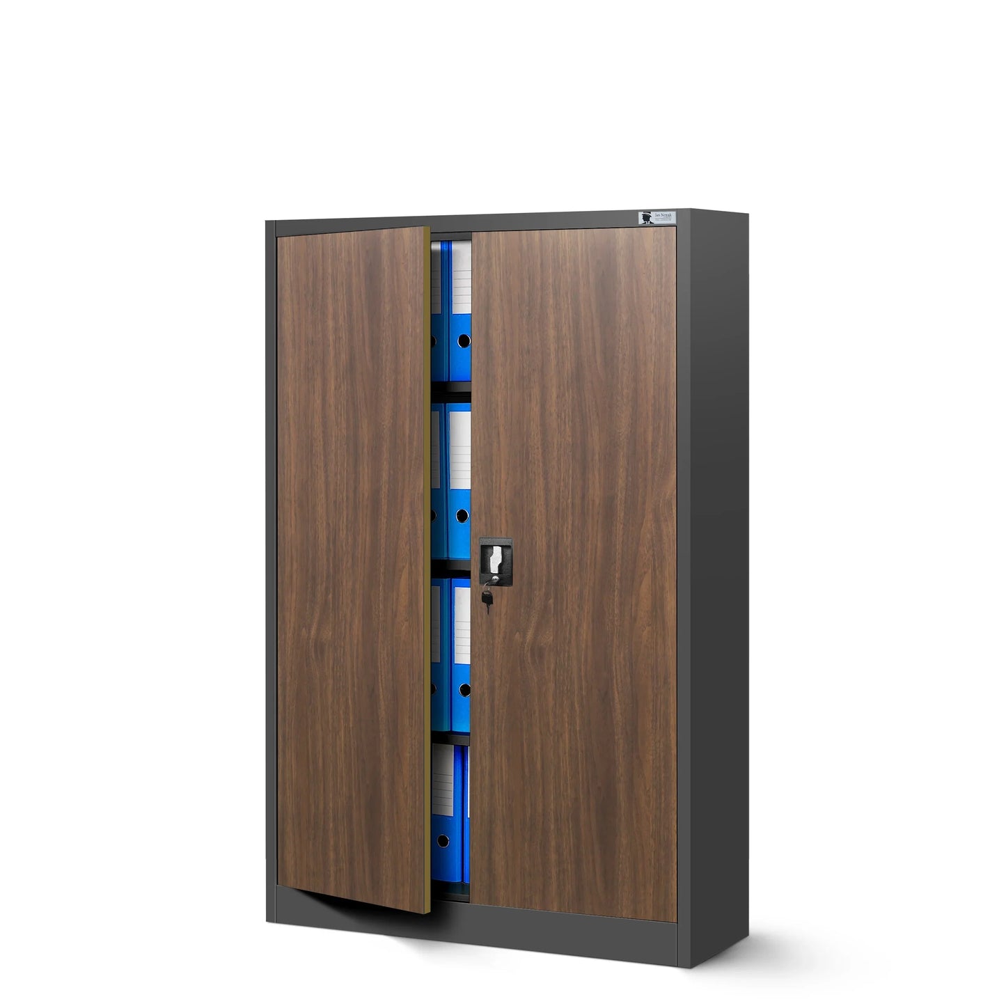 Slēdzams metāla skapis Kev 140/90/40 cm antracīts/valrieksts - N1 Home