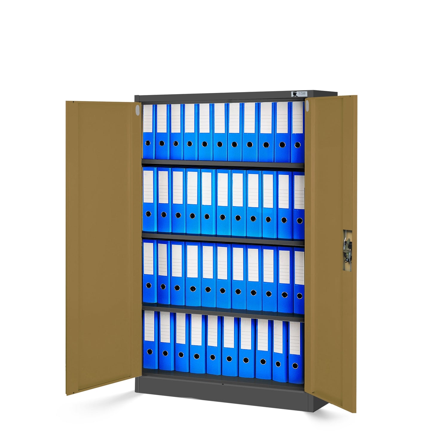 Slēdzams metāla skapis Kev 140/90/40 cm antracīts/valrieksts - N1 Home