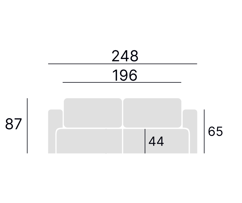Dīvāns Loret 258/87/58 cm Matt Velvet 59