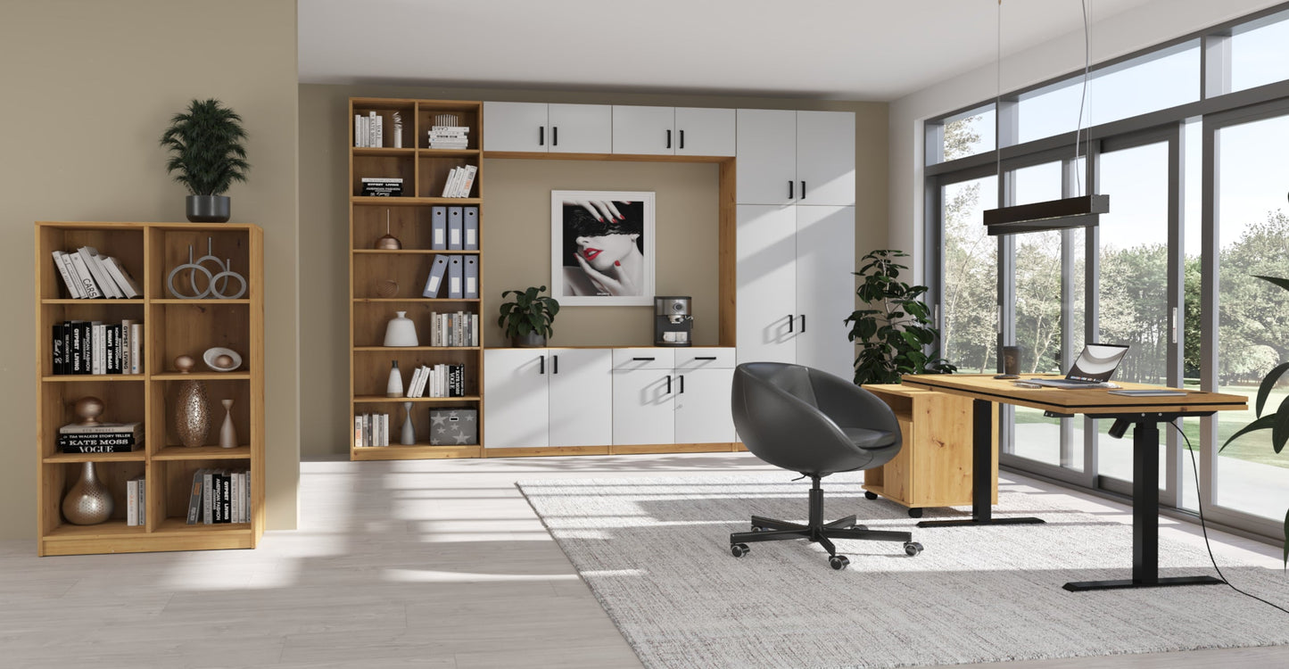 Biroja galds Stun 73-121/138/67 cm pelēls - N1 Home