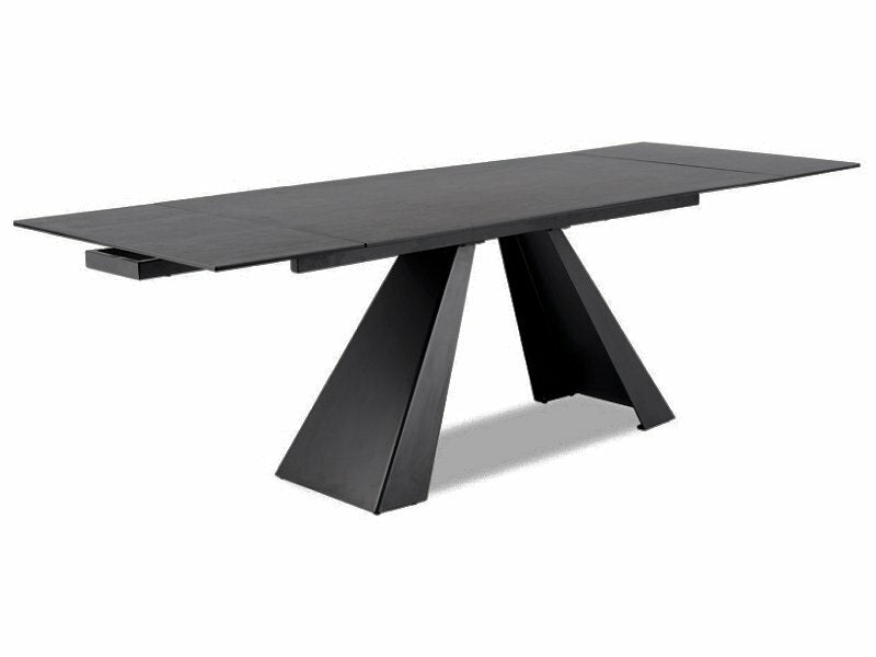 Galds Vikto 77/90/180 - 260 cm pelēka/matēta melna - N1 Home