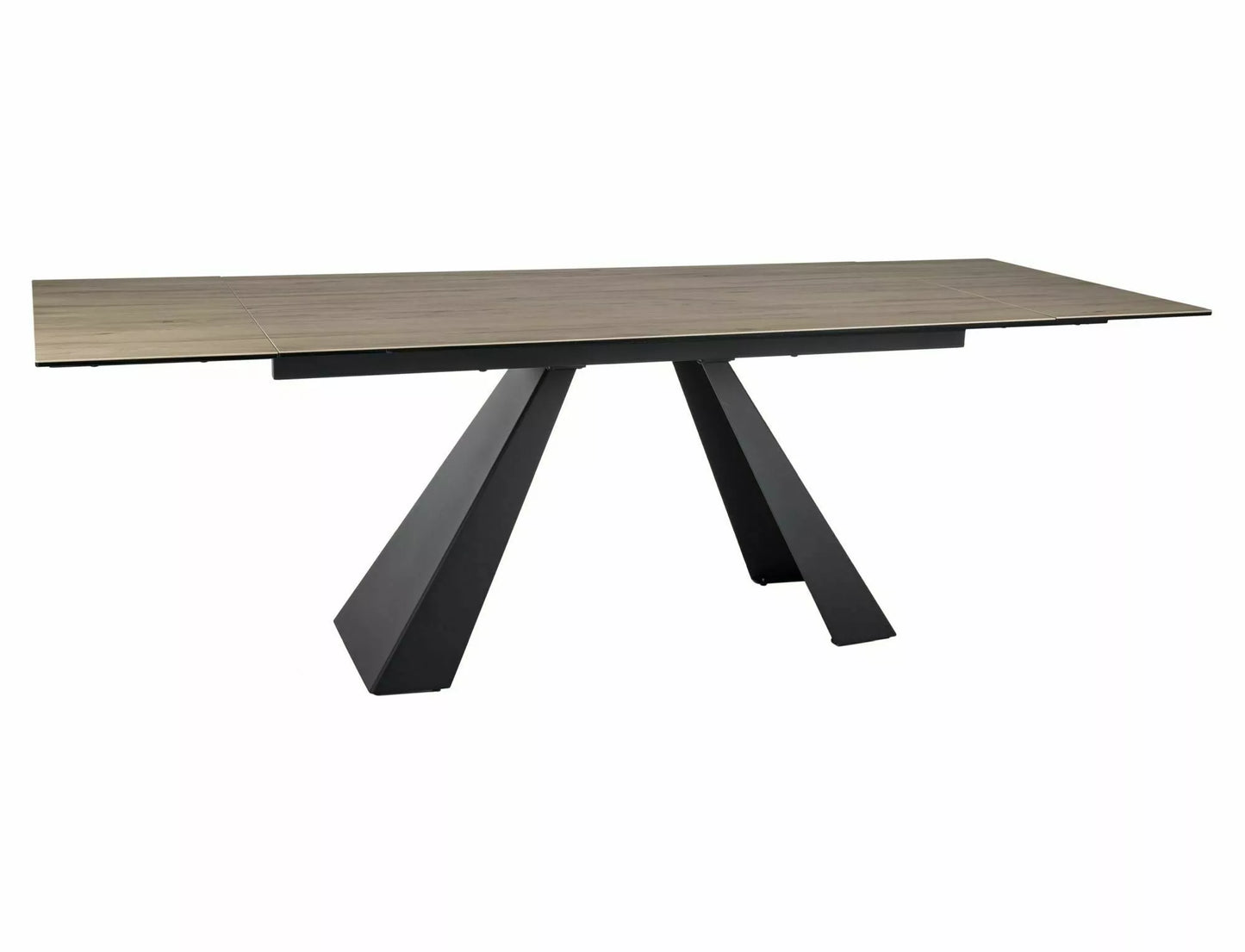 Galds Vikto 77/90/160 - 240 cm gaiši brūns matēts / melns matēts - N1 Home