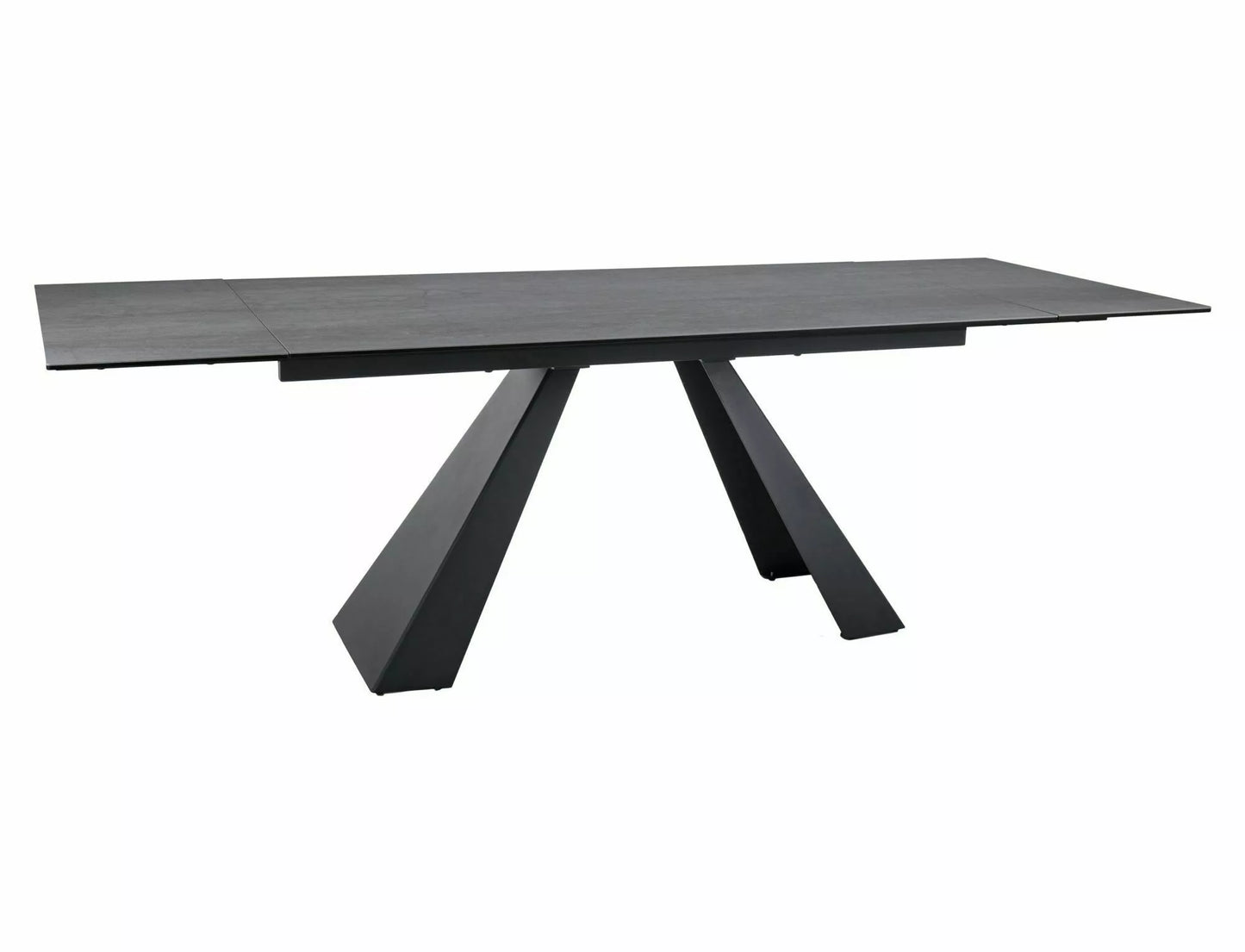 Galds Vikto 77/90/160 - 240 cm gaiši pelēks matēts / melns matēts - N1 Home