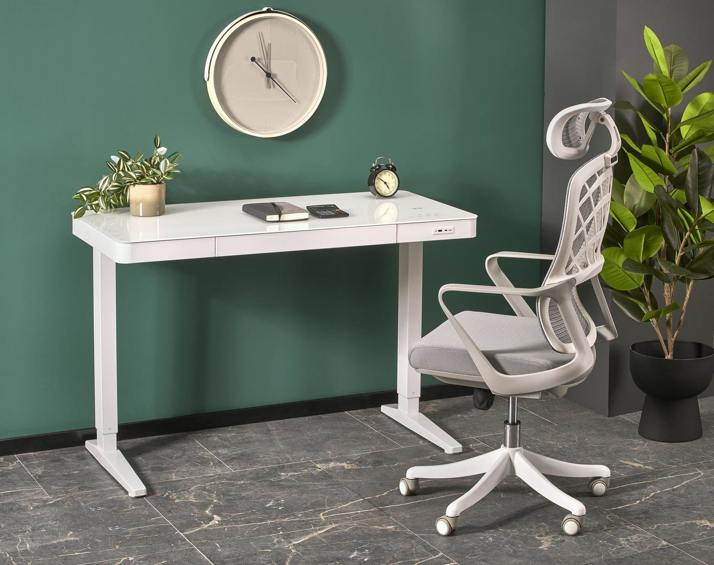 Rakstāmgalds LP 120/60/77-120 cm balts - N1 Home