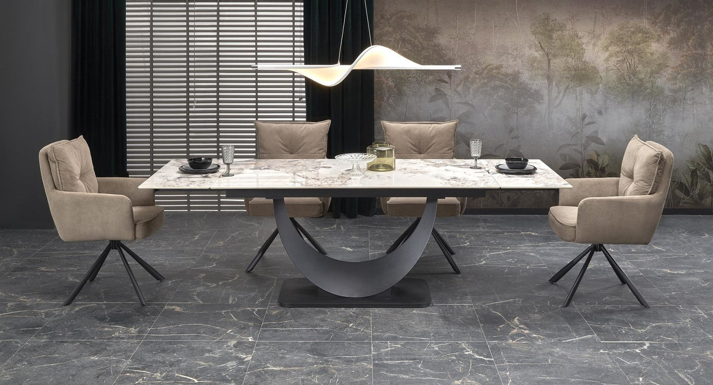 Galds Ferni 160-240/92/75 cm balts marmors - N1 Home