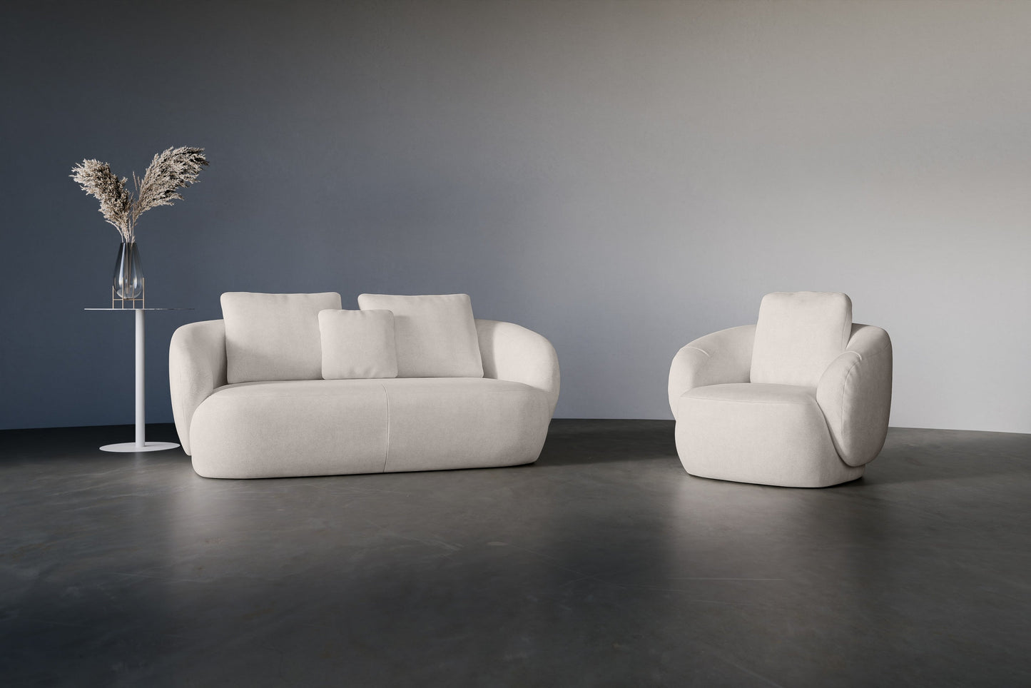 Dīvāns Fineza kolekcija 184/73-86/104 cm krēms - N1 Home