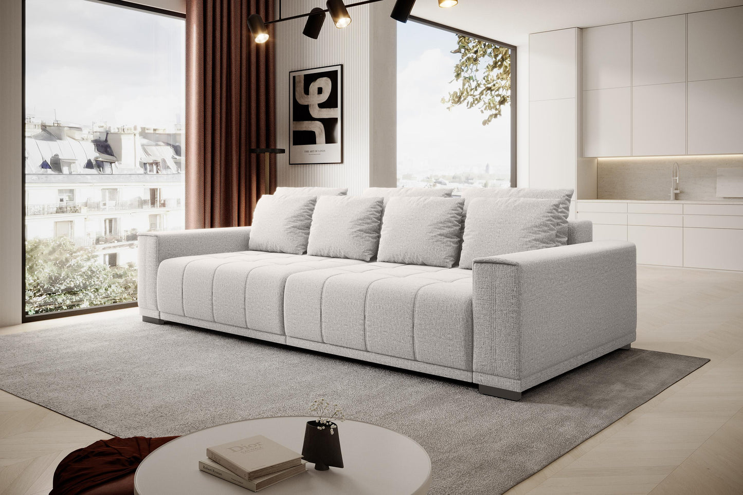 Dīvāns Mots 278/83/130 cm pelēks - N1 Home