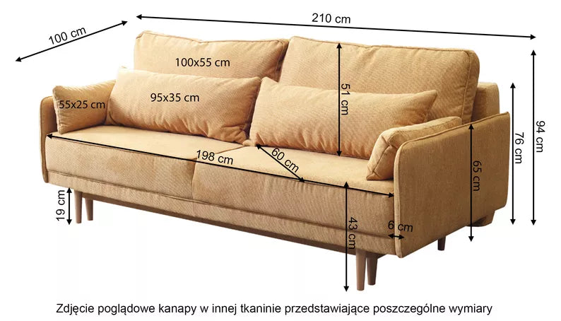 DERSPI Trīsvietīgs dīvāns, olīvu, hidrofobs samts - N1 Home