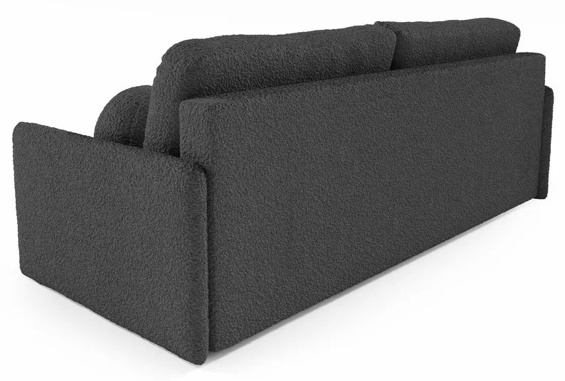 GOVE Dīvāns-gulta ar glabātuvii, grafīta boucle - N1 Home