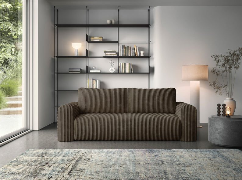CEPU Trīsvietīgs dīvāns ar glabātuvi, olīvzaļa velveta - N1 Home