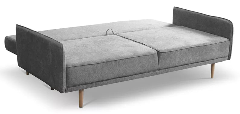 DERSPI Trīsvietīgs dīvāns, pelēks, hidrofobs samts - N1 Home
