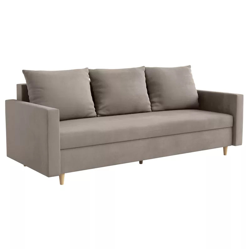 LUTTO Dīvāns ar glabātuvi, izvelkamais, bēšs - N1 Home